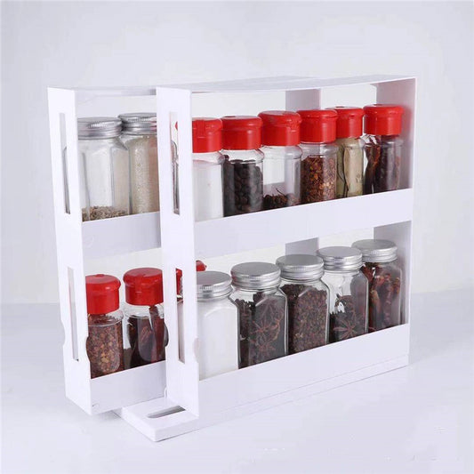 2-Tier Double Rotating Spice Organizer Rack - 11.8 Inch