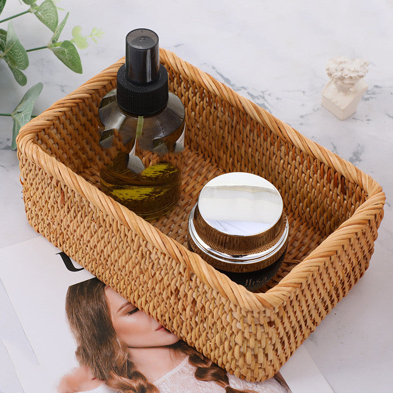 Stackable Autumn Vine Rattan Storage Basket Organizer