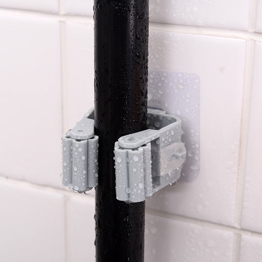 Nail-Free Adhesive Mop and Broom Wall Holder