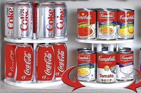 Can Carousel 2-Tier Rotating Kitchen Cabinet Organizer