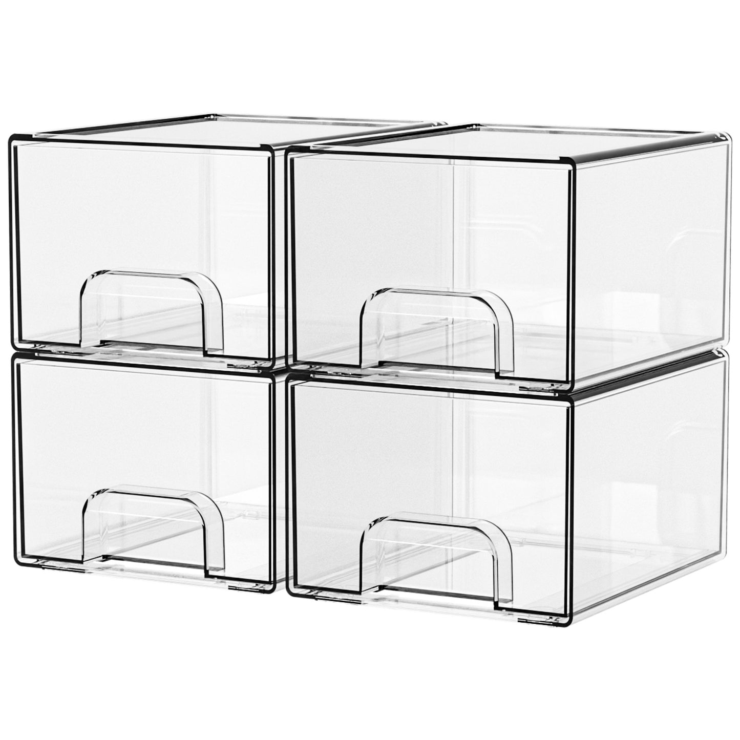 Clear Stackable Storage Drawers - Acrylic Makeup Organizer