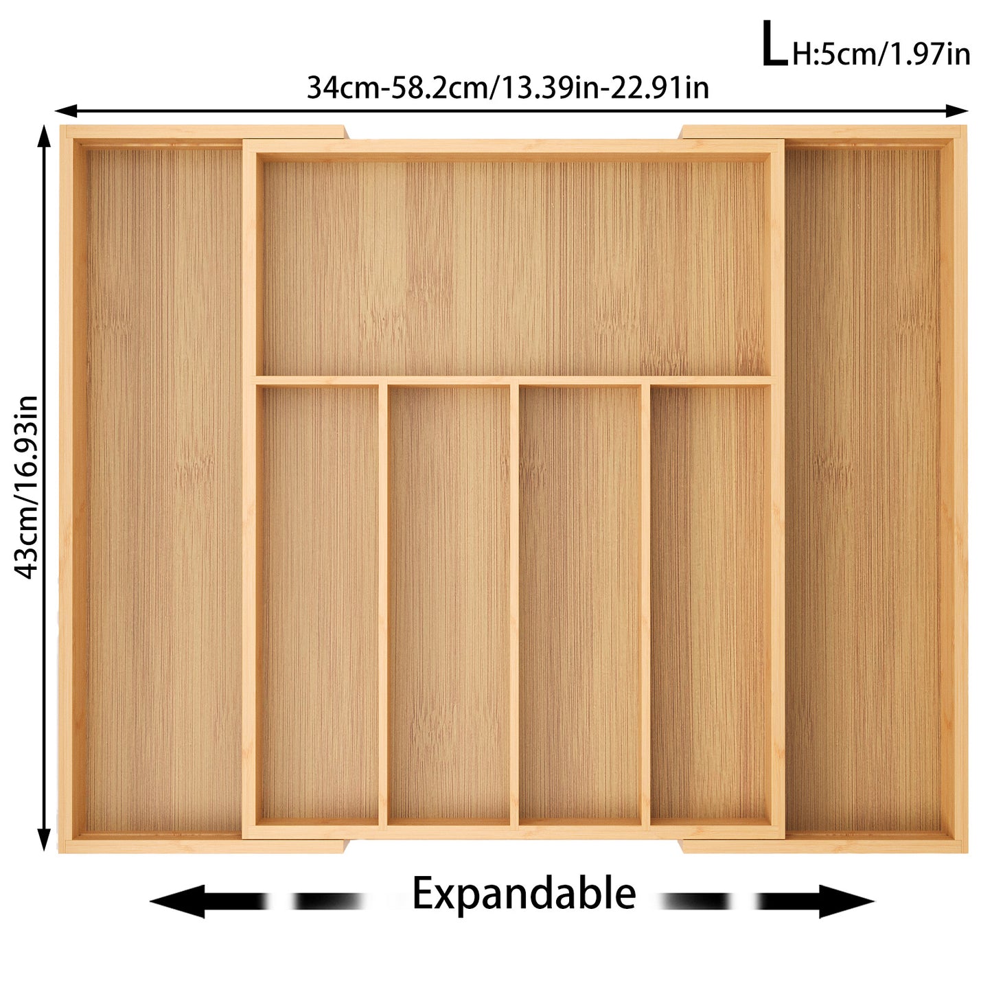 Expandable Bamboo Kitchen Utensil Drawer Organizer