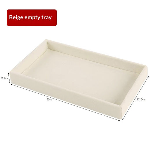 Beige Velvet Jewelry Drawer Organizer & Storage Tray