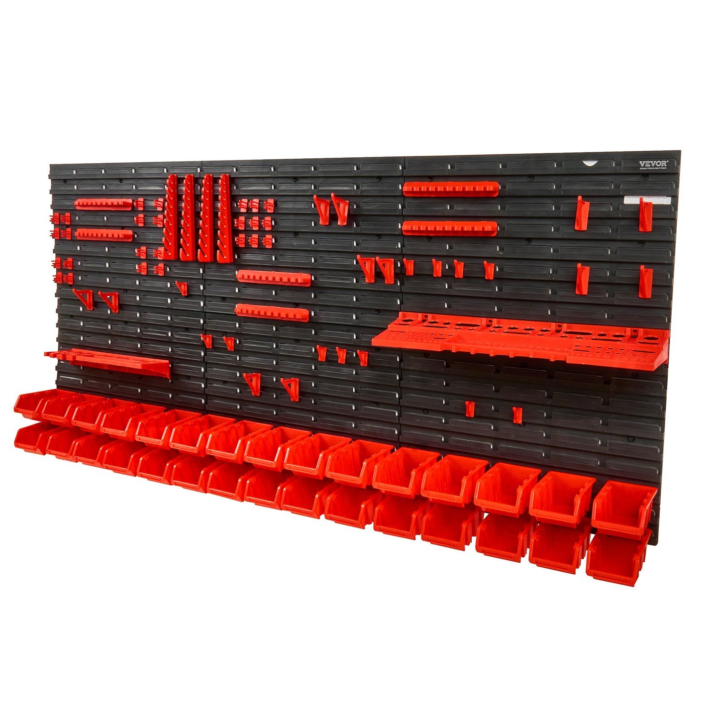30-Compartment Wall-Mounted Plastic Parts Organizer Rack