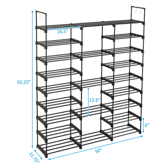 9-Tier Large Shoe Rack Organizer, Holds 50-55 Pairs