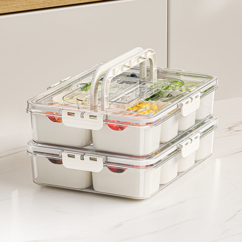 8-Grid Divided Snack Box & Serving Tray with Lid