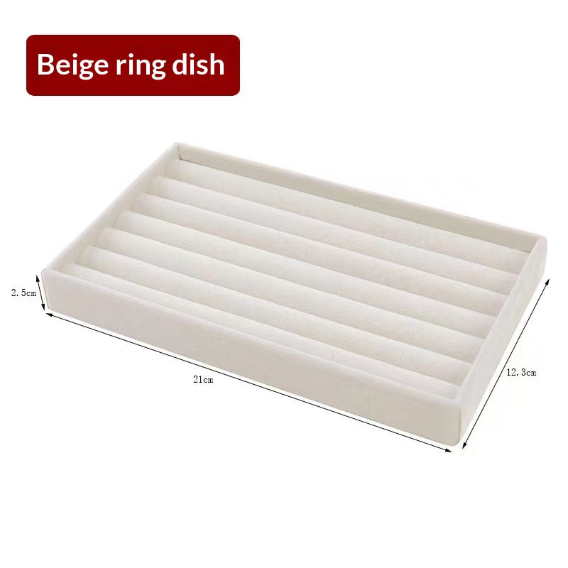 Beige Velvet Jewelry Drawer Organizer & Storage Tray