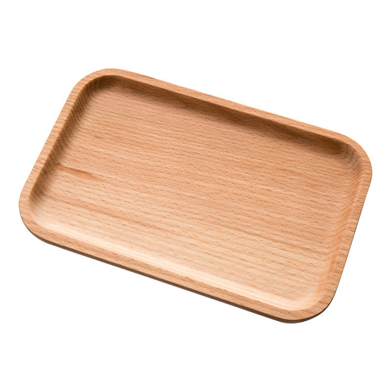 Square Wooden Tea and Cutlery Serving Tray - 5.4 x 5.4 In