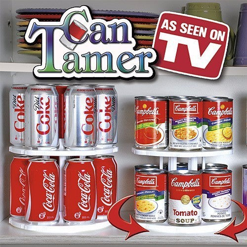 Can Carousel 2-Tier Rotating Kitchen Cabinet Organizer