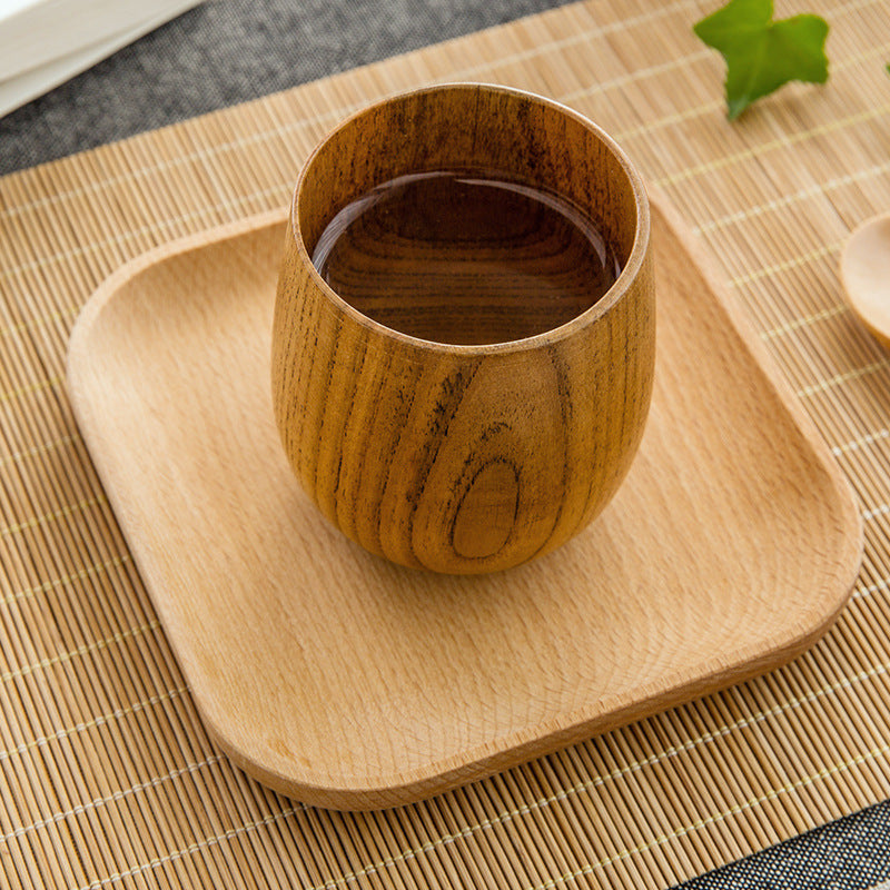 Square Wooden Tea and Cutlery Serving Tray - 5.4 x 5.4 In