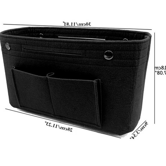 Multi-Pocket Felt Purse Organizer Insert & Makeup Bag