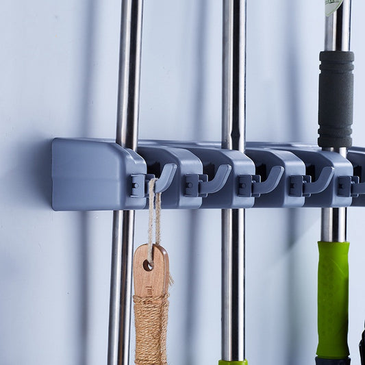 Wall-Mounted Plastic Mop and Broom Holder Clip