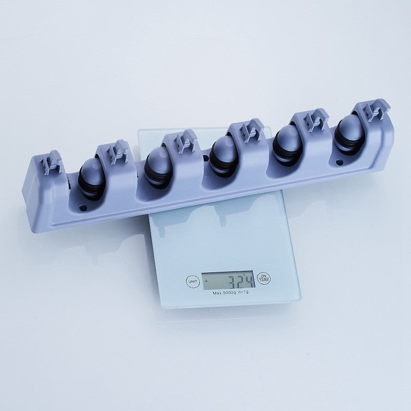 Wall-Mounted Plastic Mop and Broom Holder Clip