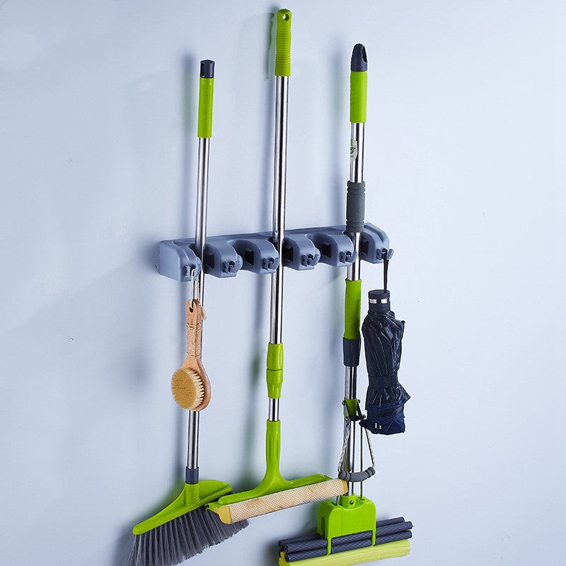 Wall-Mounted Plastic Mop and Broom Holder Clip