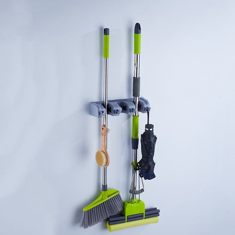 Wall-Mounted Plastic Mop and Broom Holder Clip