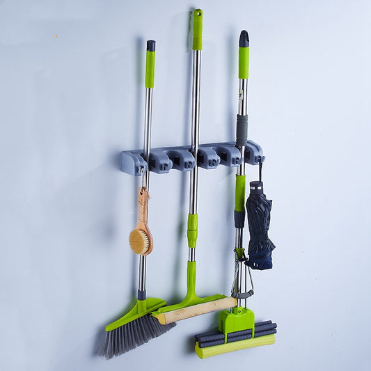 Wall-Mounted Plastic Mop and Broom Holder Clip