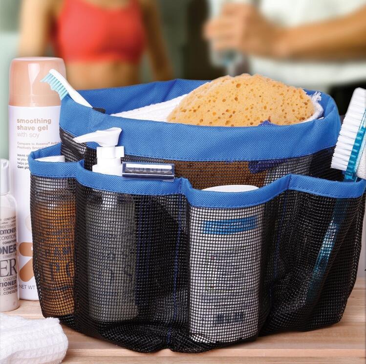 8-Pocket Mesh Shower Caddy Tote – Quick Dry Bathroom Bag