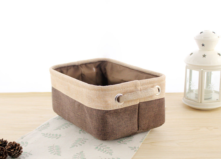 Nordic Fabric Folding Storage Box - Cotton Linen Style
