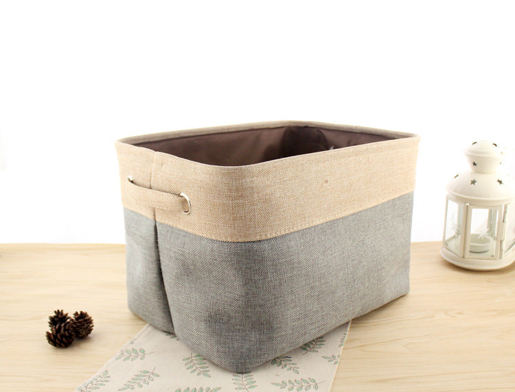 Nordic Fabric Folding Storage Box - Cotton Linen Style