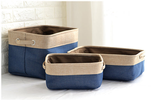 Nordic Fabric Folding Storage Box - Cotton Linen Style