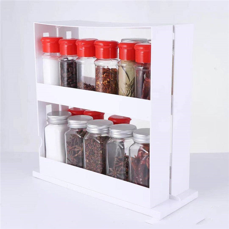 2-Tier Double Rotating Spice Organizer Rack - 11.8 Inch