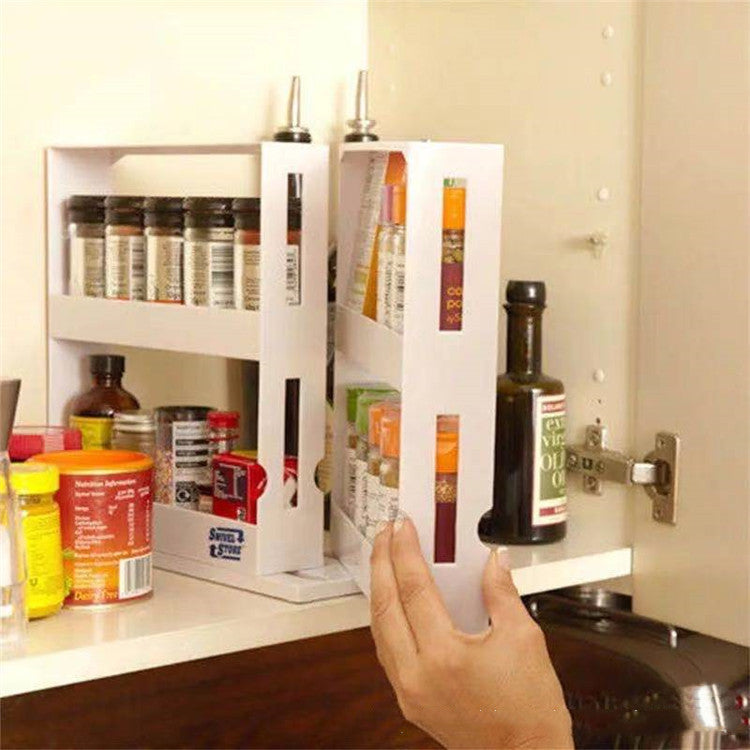 2-Tier Double Rotating Spice Organizer Rack - 11.8 Inch