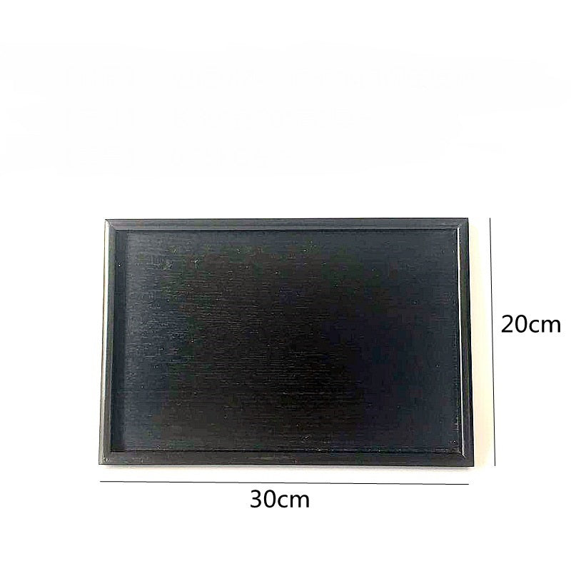 New Cutlery Black Rectangular Wooden Tray