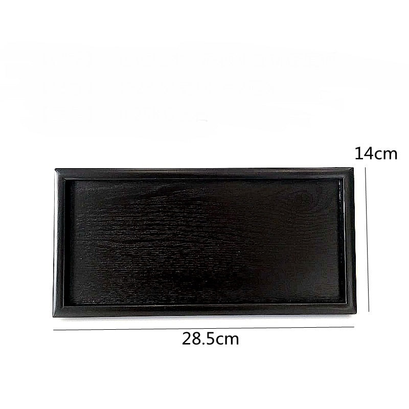 New Cutlery Black Rectangular Wooden Tray