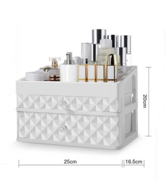 Cosmetic Storage Box with Drawer and Jewelry Organizer