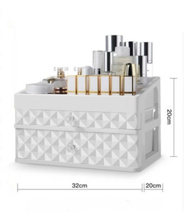 Cosmetic Storage Box with Drawer and Jewelry Organizer