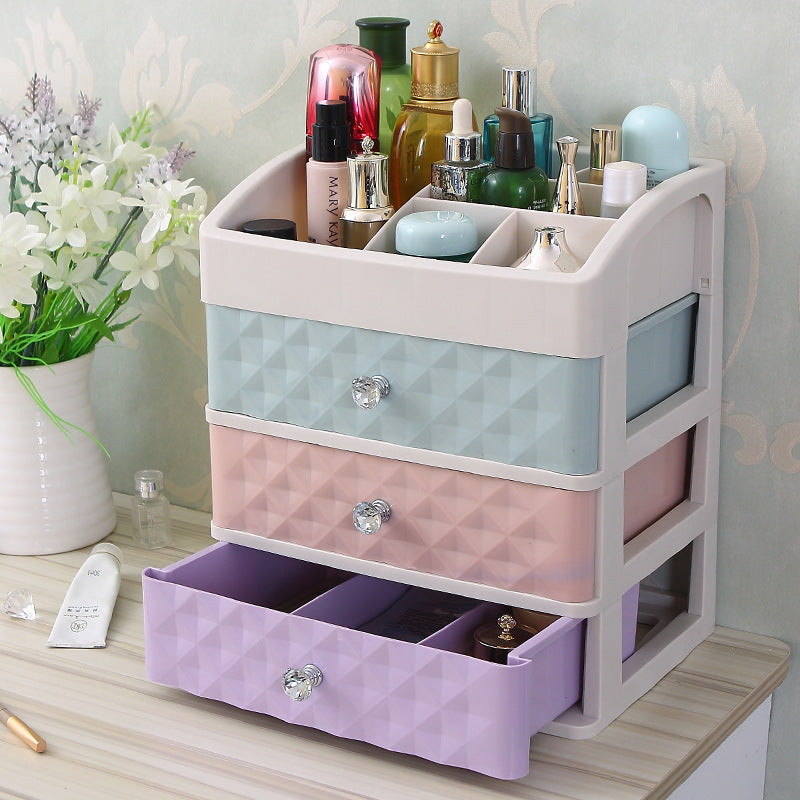 Cosmetic Storage Box with Drawer and Jewelry Organizer