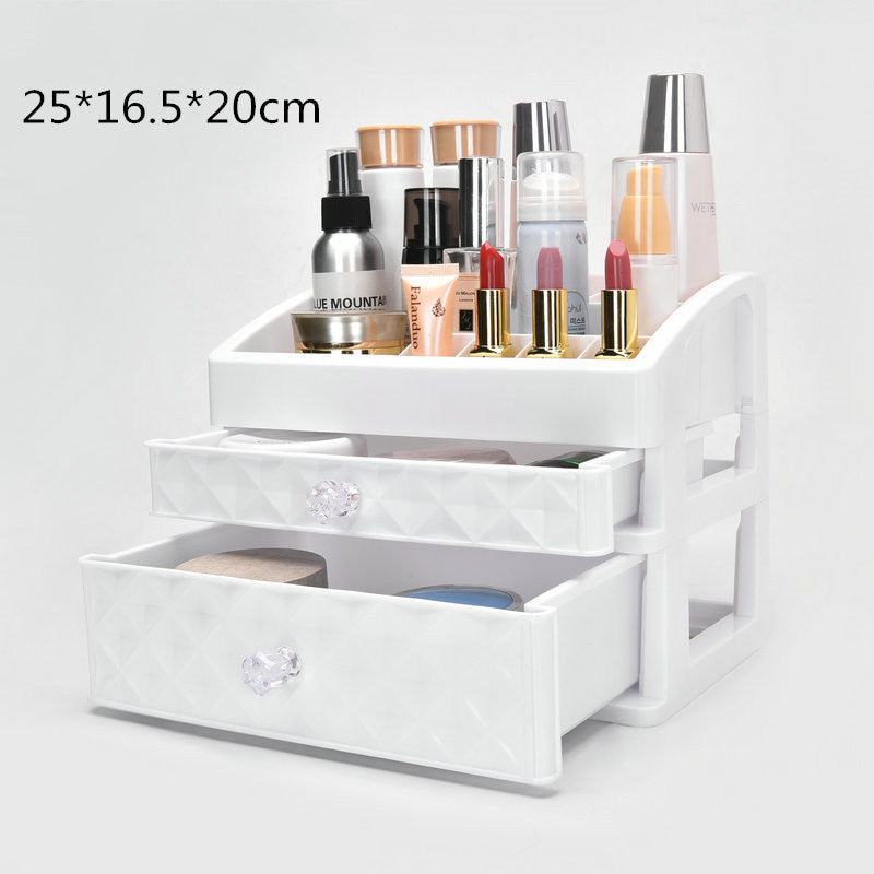 Cosmetic Storage Box with Drawer and Jewelry Organizer