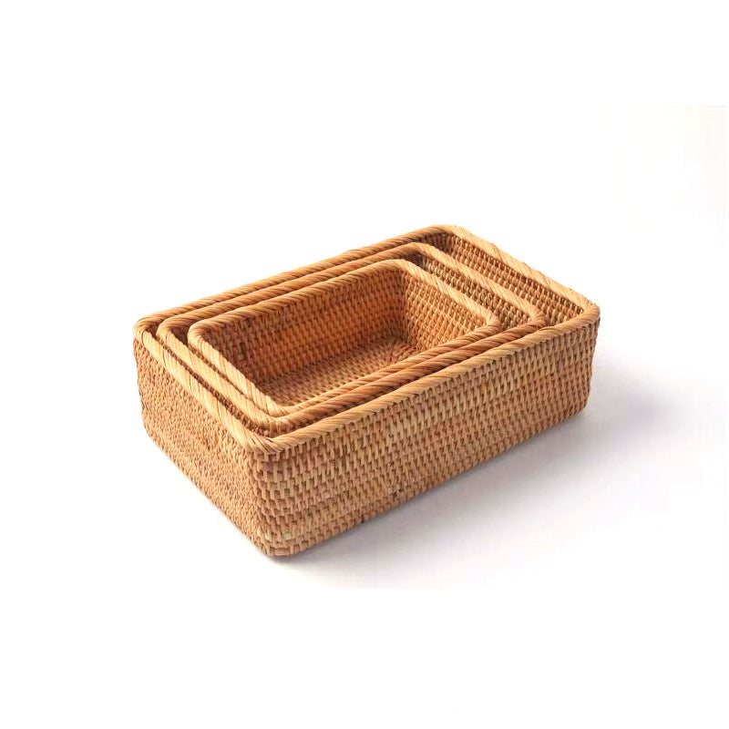 Stackable Autumn Vine Rattan Storage Basket Organizer