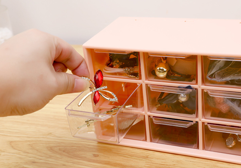 Transparent Plastic Desk Organizer and Stationery Storage Box