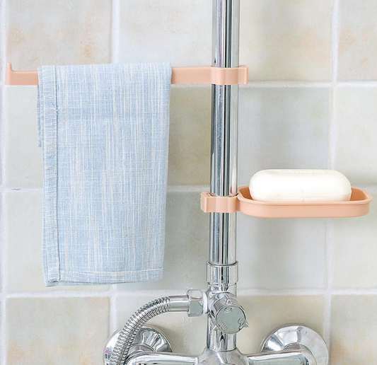 Clip-On Faucet Sink Caddy Adjustable Bathroom Organizer
