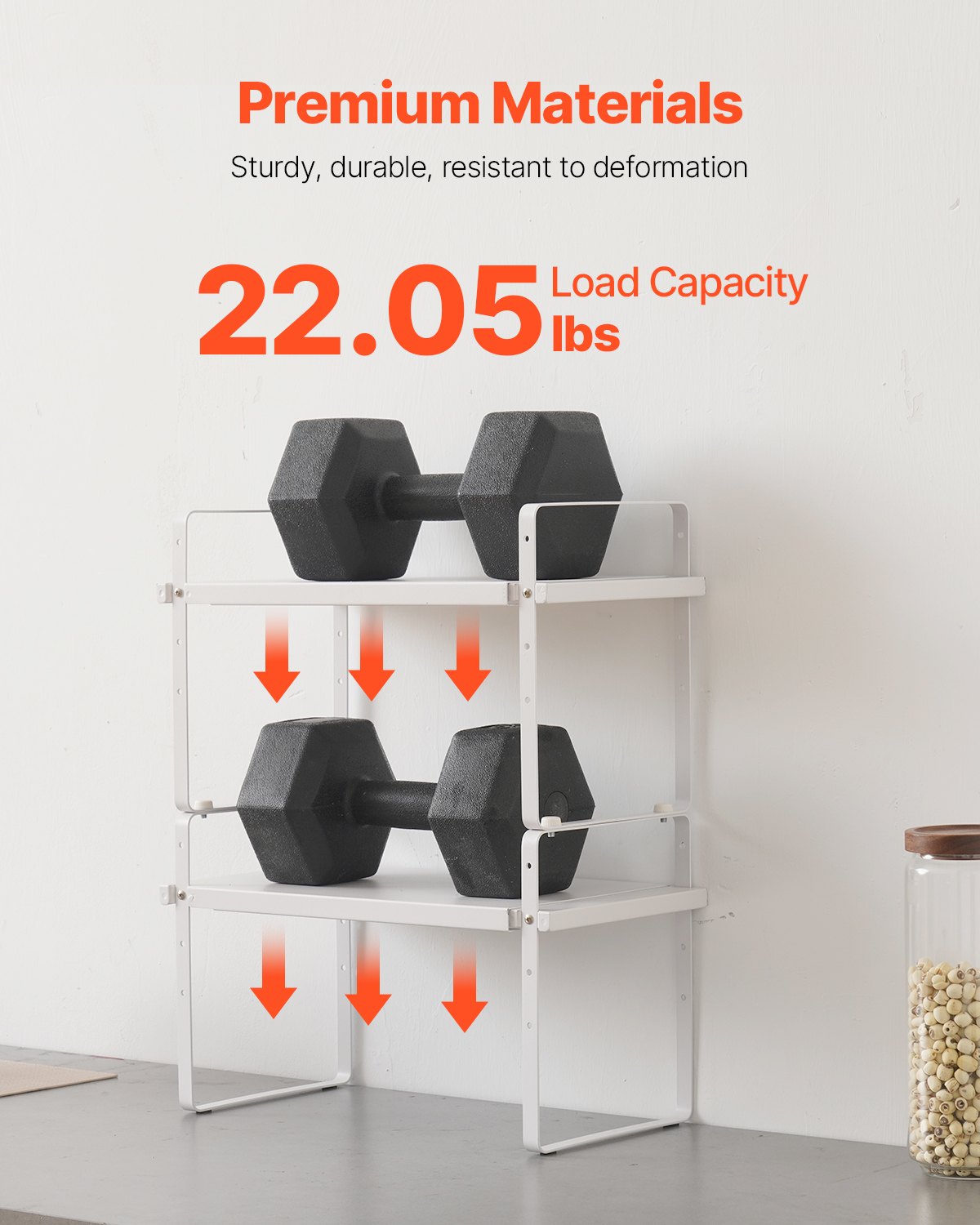 2-Tier Expandable Steel Kitchen Cabinet Organizer Shelf