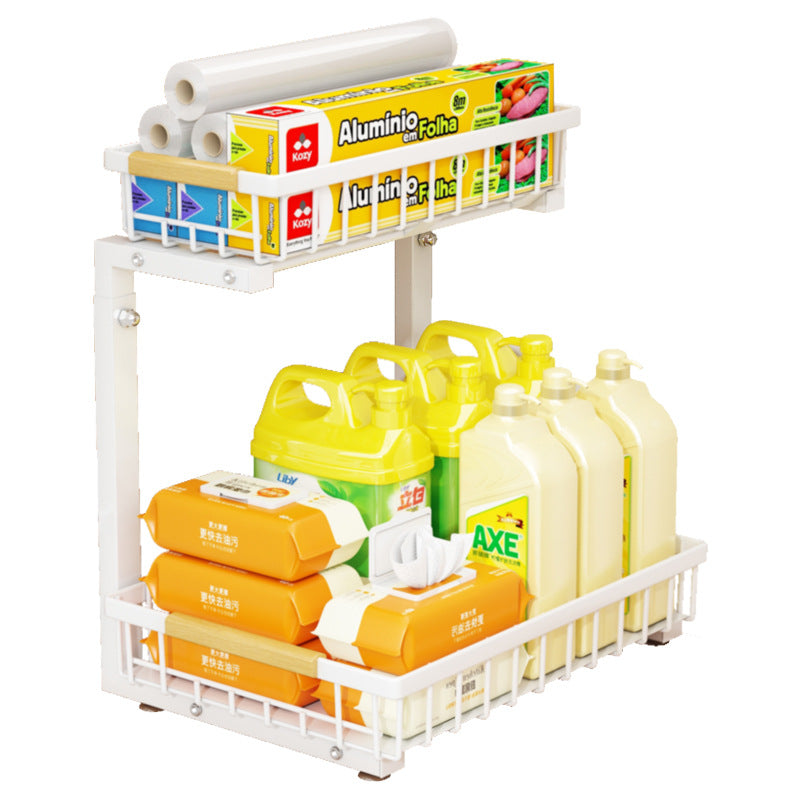 2-Layer Carbon Steel Kitchen Drawer Spice Organizer