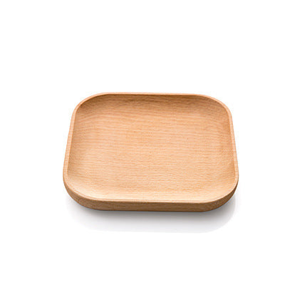 Square Wooden Tea and Cutlery Serving Tray - 5.4 x 5.4 In