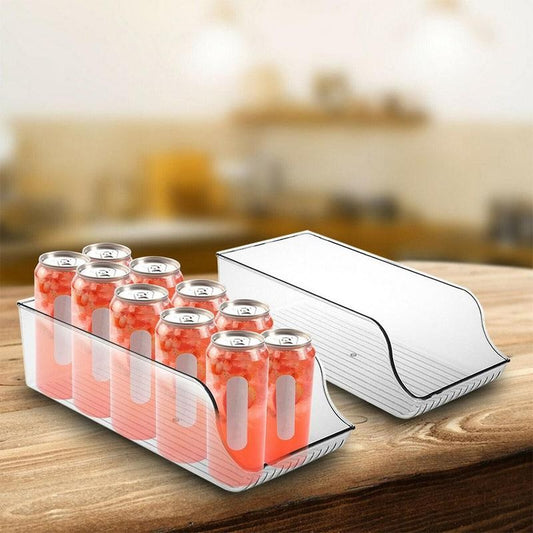 Clear Plastic Beverage Organizer for Fridge & Kitchen