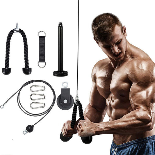 DIY Home Gym Accessory Set - Versatile Fitness Pulley System Components