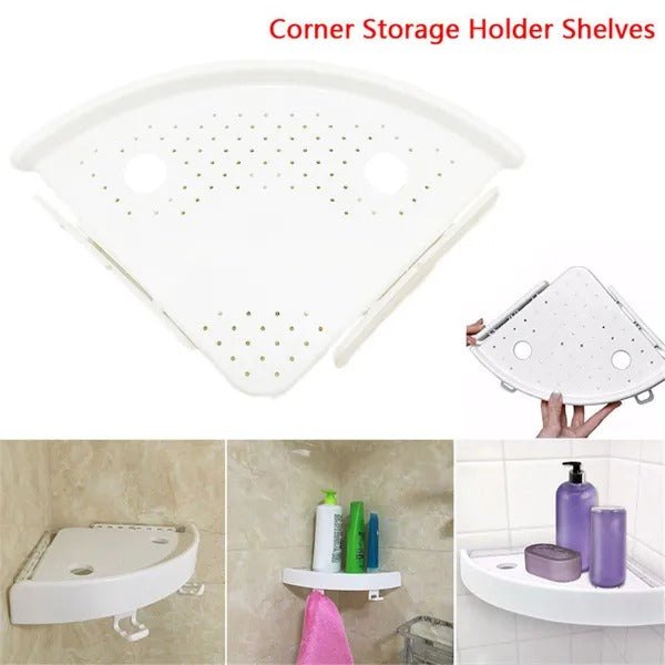 No-Drill Bathroom Corner Wall Shelf Storage Organizer