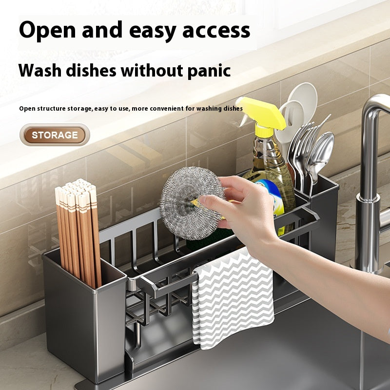 Multifunctional Sink Sponge Draining Rack Countertop Organizer Storage Rack