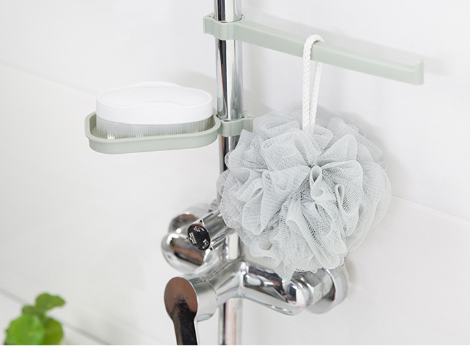 Clip-On Faucet Sink Caddy Adjustable Bathroom Organizer