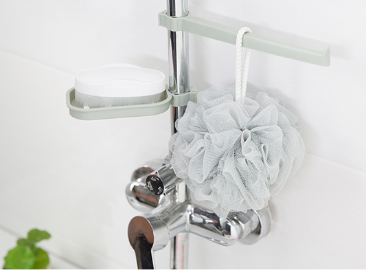 Clip-On Faucet Sink Caddy Adjustable Bathroom Organizer