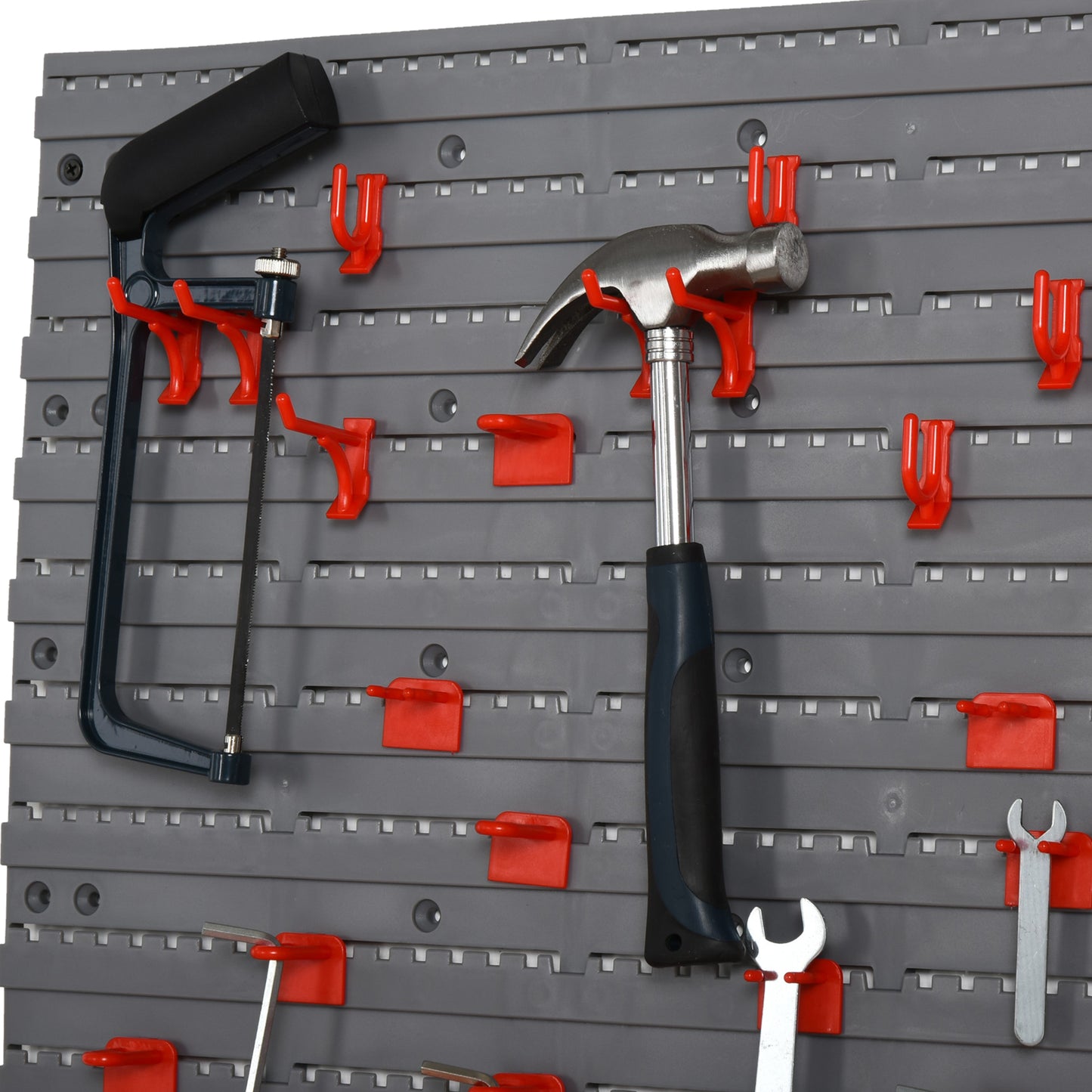 54-Piece Wall Mounted Pegboard and Shelf Tool Organizer