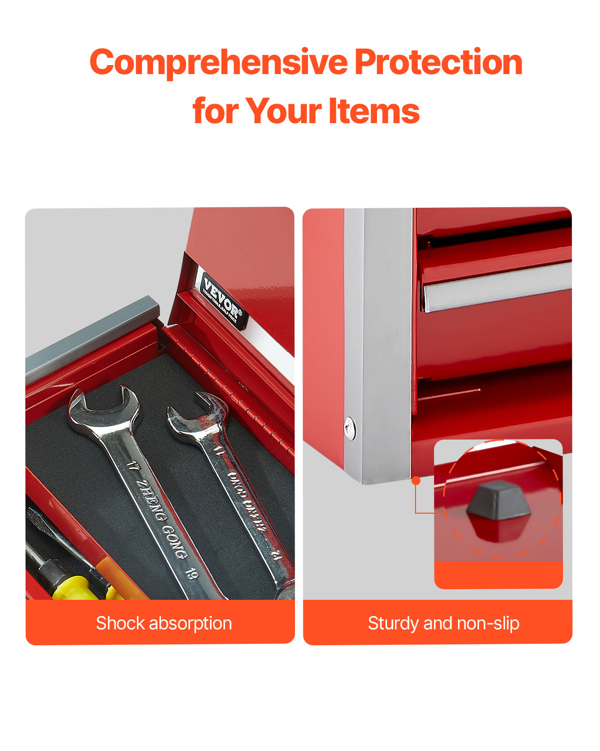 Mini 8.6" Metal Tool Box with 3 Drawers - Red Steel Organizer