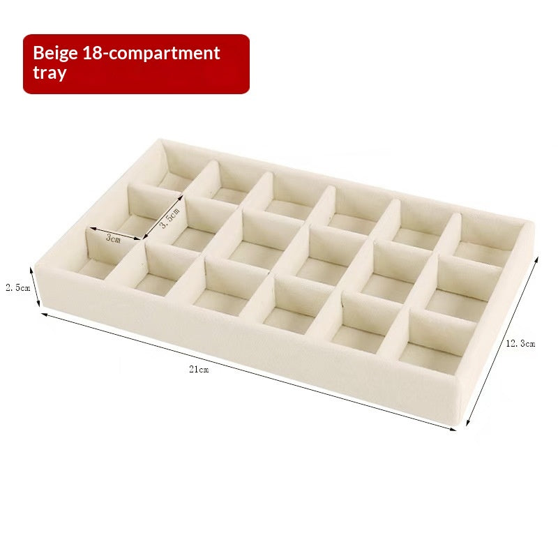 Beige Velvet Jewelry Drawer Organizer & Storage Tray