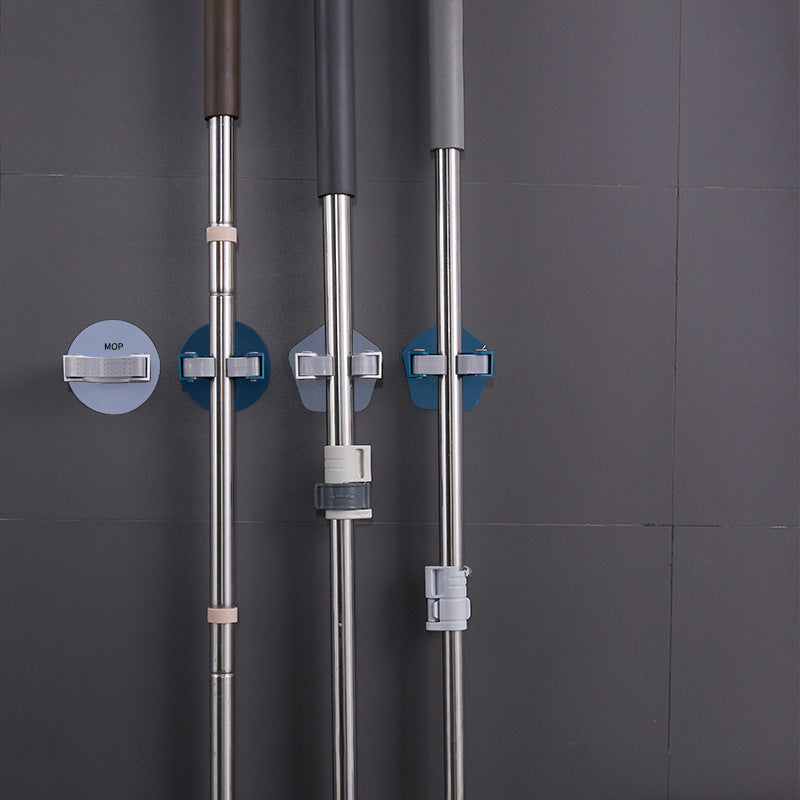 Wall-Mounted Mop and Broom Holder Clip for Home Storage