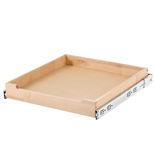 Soft-Close Pull Out Wood Cabinet Drawer Organizer, 20" x 21"