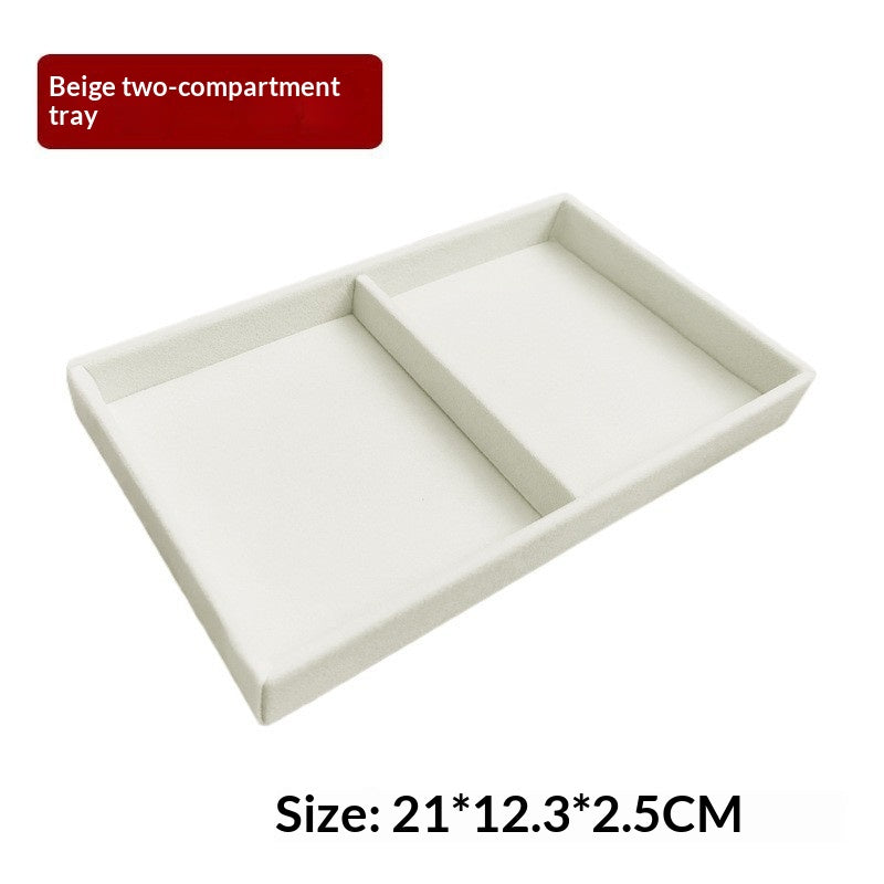 Beige Velvet Jewelry Drawer Organizer & Storage Tray